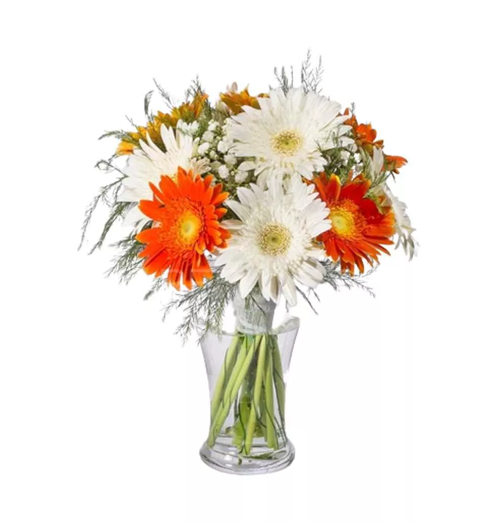 Radiant Orange and White Floral Bouquet