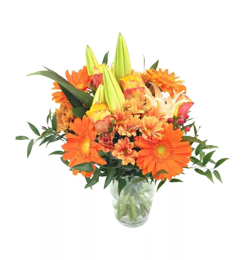 Radiant Orange Floral Mix