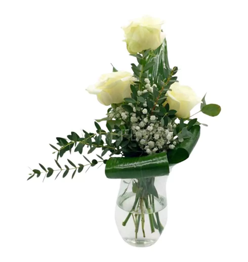 Gift Of Soothing White Roses