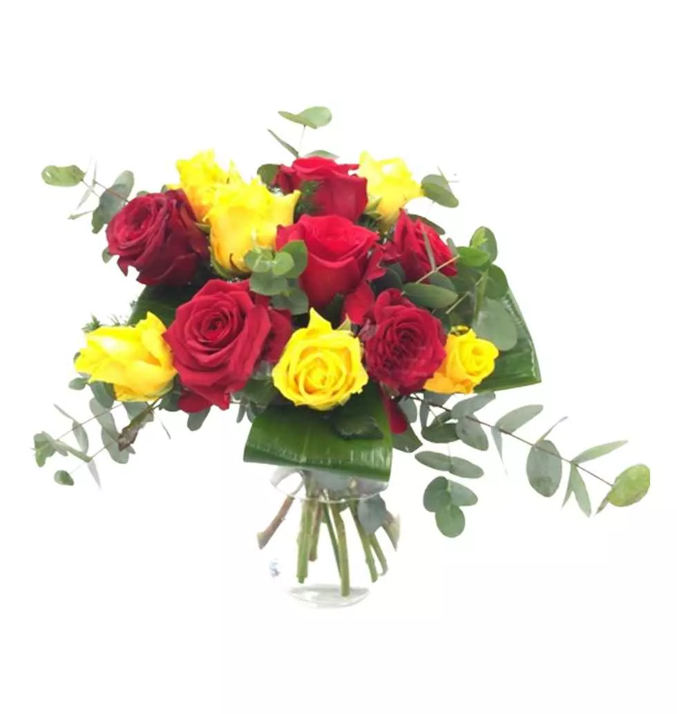 Festive Bouquet of Colourful Rose