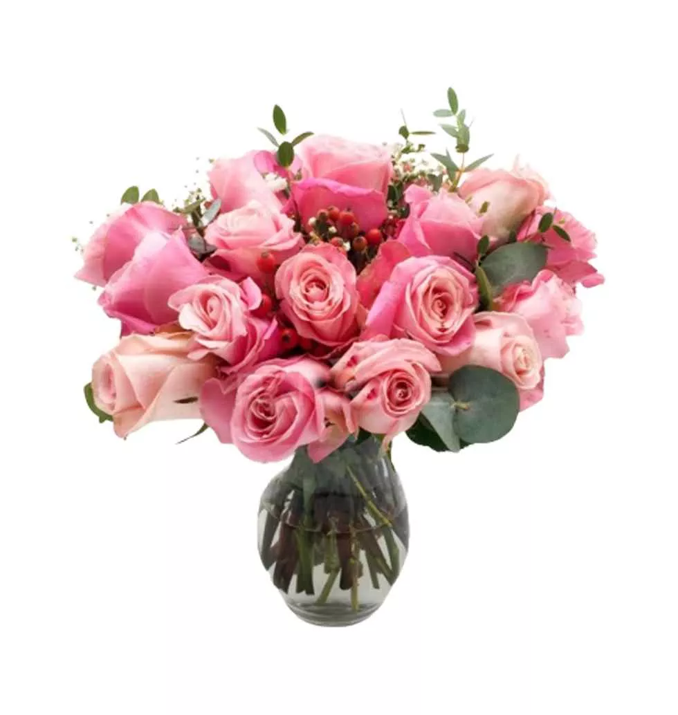 A Heartfelt Bouquet Of Pink Roses