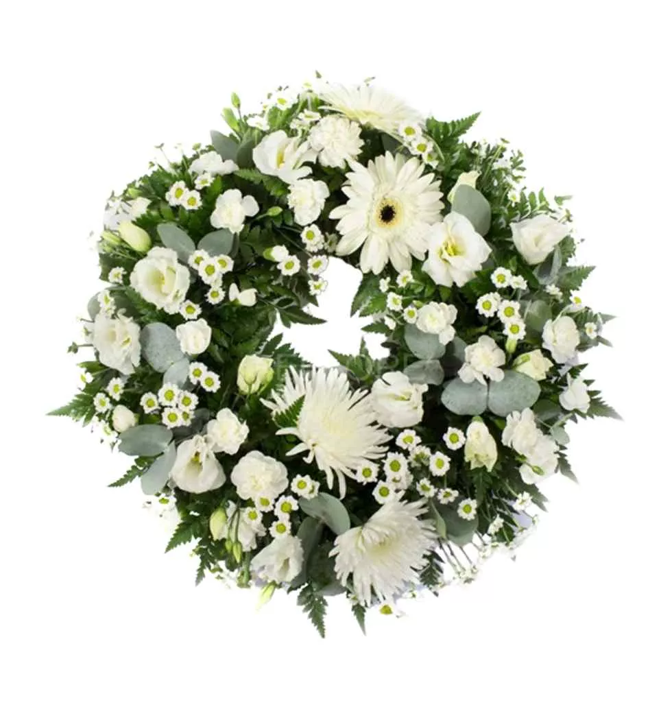 White Flowers Wreath For Symphathizing