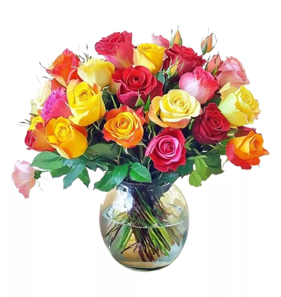 Colorful Rose Delight Bouquet