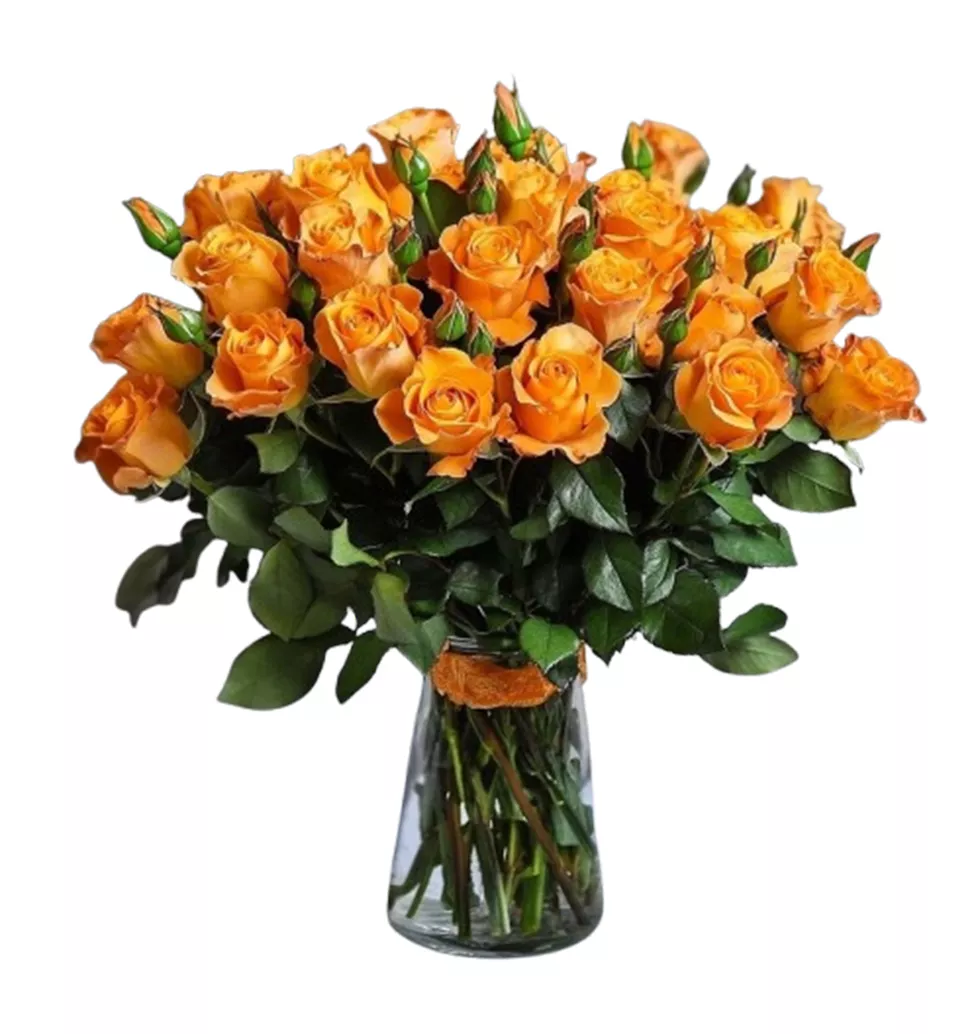 Fashionable Orange Rose Bouquet