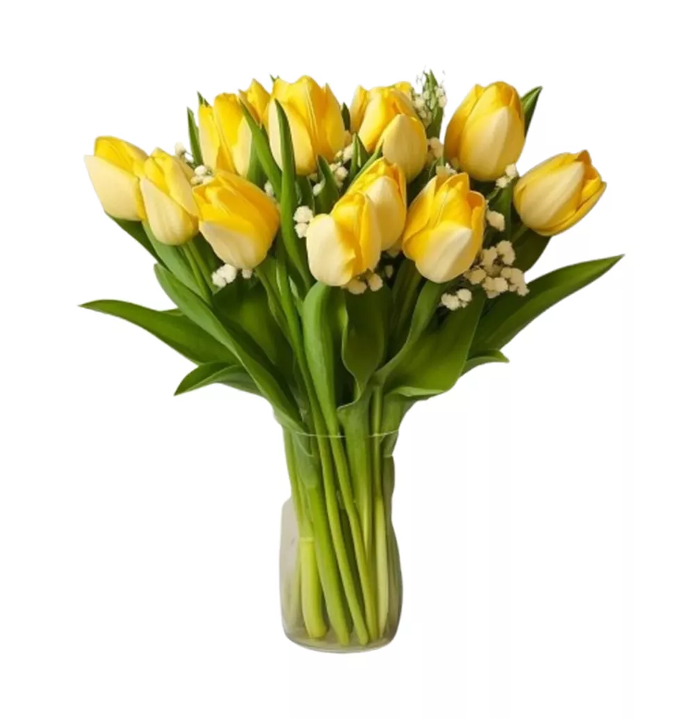 Bright Yellow Tulip Bouquet