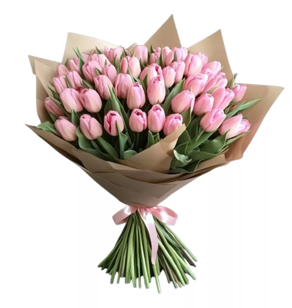 Soft 50 Pink Tulip Bouquet