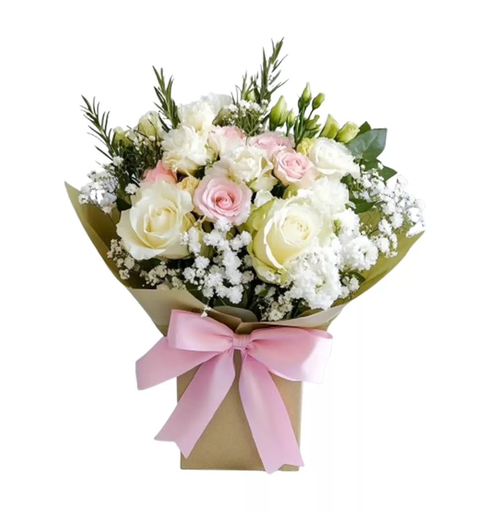 Sweet Celebration: White Bloom Bouquet